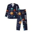 thumbnail image 1 of Salouo Solar System Print Button-Front Long Sleeve Pajama Set for Men, Soft 2Pjs Men's Long Sleeve Sleepwear-XX-Large, 1 of 7