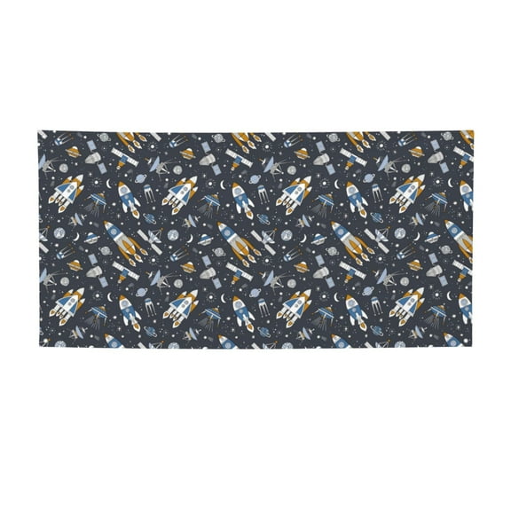 Salouo Space Cars Pattern Holiday Banner Outside Party Decoration Banner (1PC) Festival Supplies Fit for Birthday Parties & Celebrations & Chrismas-Small