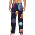 thumbnail image 1 of Salouo Space Planet Print Pajama Pants for Men, Lounge Pants Elastic Waistband Casual Men's sleepwear Loungewear Sleep Pajama Pant -XX-Large, 1 of 7