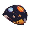 thumbnail image 1 of Salouo Space Planet Print Unisex Beanie Hat,Knitted Baggy Skull Cap Winter Warm Hats Beanie Sleep Hats Cancer Headwear Caps for Women & Men 1 Pieces, 1 of 7