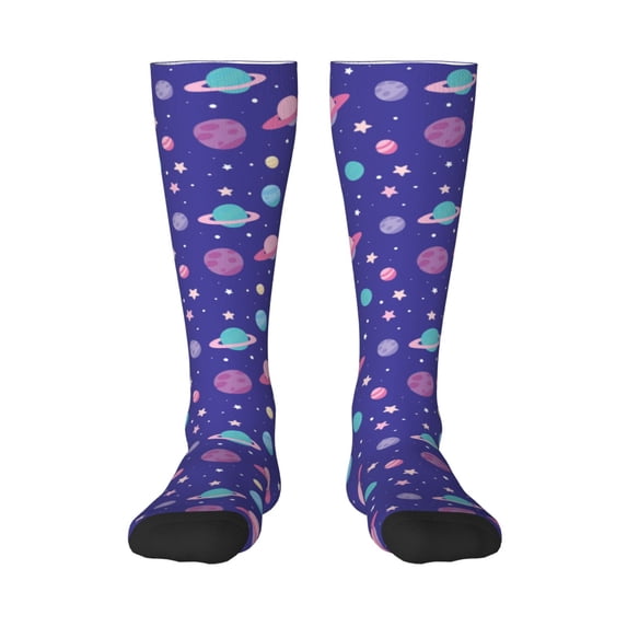 Salouo Space Print Women's Men's Ankle Socks 1-pack Casual Athletic Socks for Unisex Adult Moisture-Wicking Socks for Daily Wear/Running/Sport
