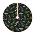 thumbnail image 1 of Salouo Space Rockets Christmas Tree Skirt 36" Farmhouse Christmas Decorations Snowman Xmas Tree Skirt Tree Mat for Holiday Party Decor, 1 of 8