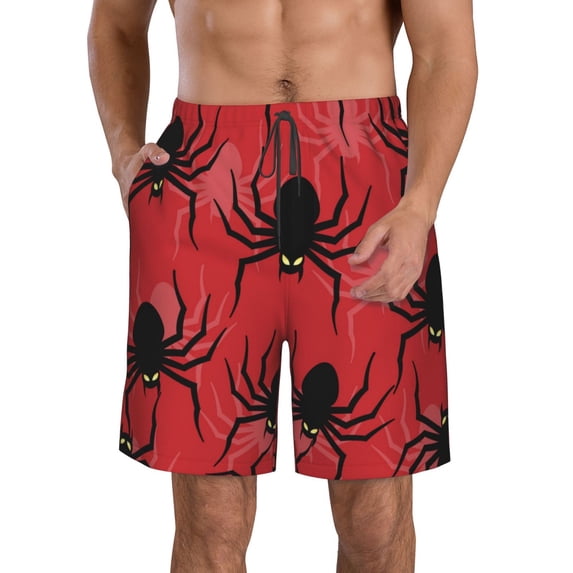 Salouo Spider Pattern Swim Trunks for Men,Men's Hawaiian Bathing Suit Swimsuits Quick Dry Swimming Board Shorts Beach Shorts with Pockets-Medium