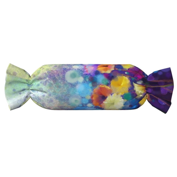 Salouo Spring Flower Seasonal Pattern Cute Bolster Pillow,Cylindrical Pillow Long Pillow for Bed Round Side Pillow for Knee/Leg/Neck ,- Length 24.4" x 9.8" Diameter