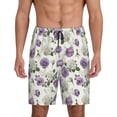 thumbnail image 1 of Salouo Spring Flowers Pattern Men's Sleep Pajama Shorts,Pajama Bottoms Elastic Waistband Sleep Pajama Short PJ Shorts for Men-Medium, 1 of 6
