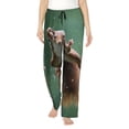 thumbnail image 1 of Salouo Squirrel Print Women's Pajama Pants Casual Loose Sweatpants PJs Flowy Pants Drawstring Palazzo for Women Wide Leg Pants Lounge Pajama -X-Large, 1 of 8