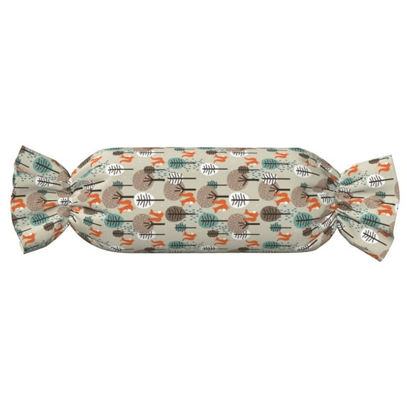Salouo Squirrels and Trees Pattern Cute Bolster Pillow,Cylindrical Pillow Long Pillow for Bed Round Side Pillow for Knee/Leg/Neck ,- Length 24.4" x 9.8" Diameter