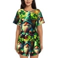 thumbnail image 1 of Salouo St. Patrick's Day USA Flag Pattern Short-Sleeved Pajama Set for Women，Round Neck Pajamas Short Sleeve Sleepwear Set Summer Pajamas Set Lounge Sets 2-Piece Pj-Large, 1 of 6