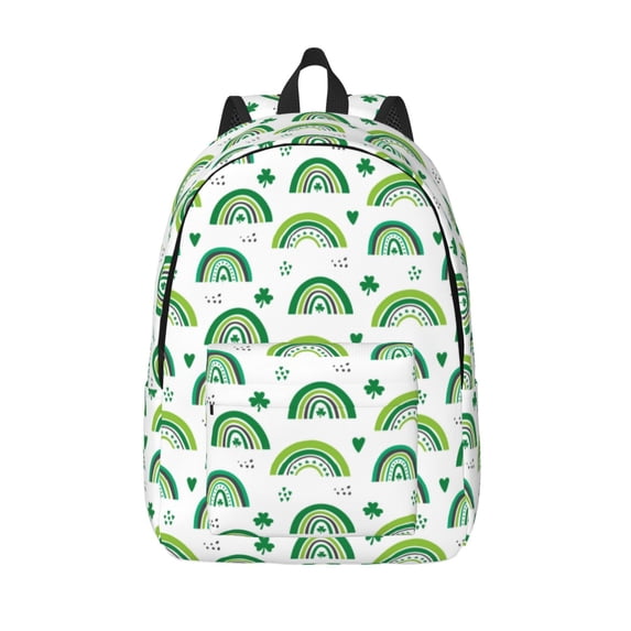 Salouo St. Patrick's Day rainbows for Travel Backpack for Men Women,Casual Laptop Backpack Daypack Business Work Bag for Travel、Hiking、Weekend -Medium