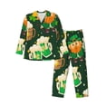 thumbnail image 1 of Salouo St Patrick's Day10 Print Button-Front Long Sleeve Pajama Set for Men, Soft 2Pjs Men's Long Sleeve Sleepwear-XX-Large, 1 of 7