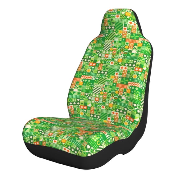 Salouo St Patrick's Day6 Pattern Car Seat Covers,Universal Car Seat Protectors Easy to Install Car Cover Car Accessories Auto/rucks/Van/SUV-2 PCS