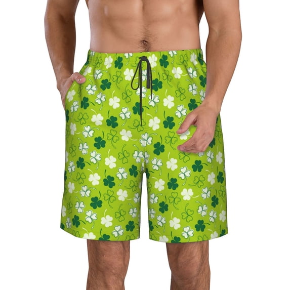 Salouo St Patrick's Day7 Pattern Swim Trunks for Men,Men's Hawaiian Bathing Suit Swimsuits Quick Dry Swimming Board Shorts Beach Shorts with Pockets-Medium