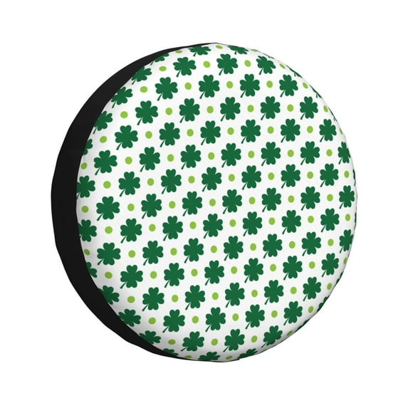 Salouo St. Patrick’s day Print Spare Tire Cover 14-17 inch Spare Tire Protector Universal Tough Tire Wheel Cover for Trailer SUV and Truck-15 inch