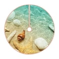 thumbnail image 1 of Salouo Starfish And Seashell On The Beach Christmas Tree Skirt 30" Farmhouse Christmas Decorations Snowman Xmas Tree Skirt Tree Mat for Holiday Party Decor, 1 of 8