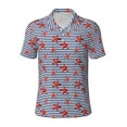 thumbnail image 1 of Salouo Starfish Navy Blue Stripe for Men's Short Sleeve Polo Shirts,Polo Shirts for Men Performance Short Sleeve Golf Shirt Athletic Casual Collared T-Shirt-, 1 of 8