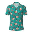 thumbnail image 1 of Salouo Starfish and Shell for Men's Short Sleeve Polo Shirts,Polo Shirts for Men Performance Short Sleeve Golf Shirt Athletic Casual Collared T-Shirt-4X-Large, 1 of 8