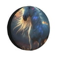 Salouo Starry Light White Horse Print Spare Tire Cover 1417 inch Spare