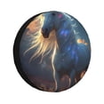 thumbnail image 1 of Salouo Starry Light White Horse Print Spare Tire Cover 14-17 inch Spare Tire Protector Universal Tough Tire Wheel Cover for Trailer SUV and Truck-16 inch, 1 of 6
