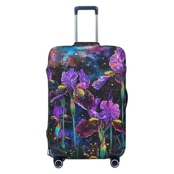 Salouo Starry Night Iris Field Pattern Travel Dust-proof Suitcase Cover, Softside Suitcase Protector Luggage Cover Protector for 18-32inch ,Not Included Suitcase