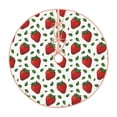 thumbnail image 1 of Salouo Strawberry Christmas Tree Skirt 30" Farmhouse Christmas Decorations Snowman Xmas Tree Skirt Tree Mat for Holiday Party Decor, 1 of 8