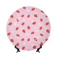 thumbnail image 1 of Salouo Strawberry Floral Pattern Bone China Decorative Plate,Holiday Decor Decorative Ceramic Plates with Stand Elegant Home DéCor for Hallway/Living Room/Bedroom-7in, 1 of 6