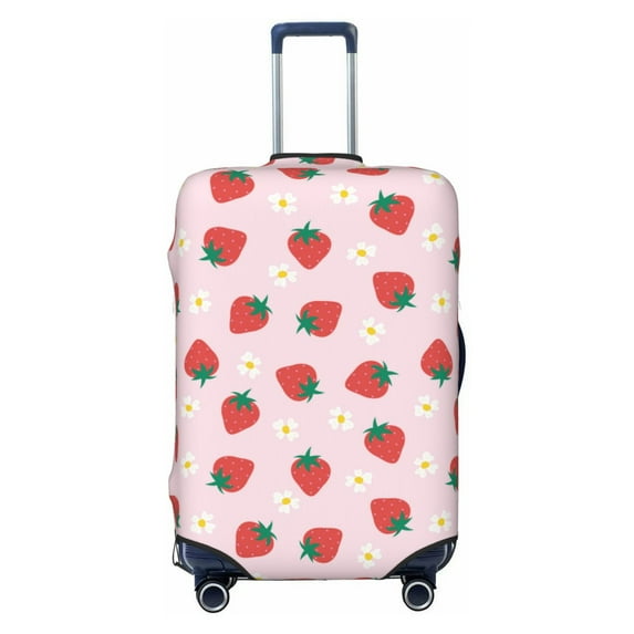 Salouo Strawberry Floral Pattern Travel Dust-proof Suitcase Cover, Softside Suitcase Protector Luggage Cover Protector for 18-32inch ,Not Included Suitcase