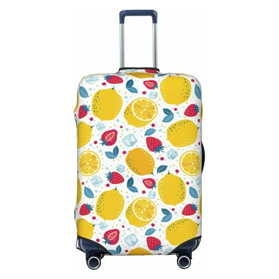 Salouo Strawberry Lemon Pattern Travel Dust-proof Suitcase Cover, Softside Suitcase Protector Luggage Cover Protector for 18-32inch ,Not Included Suitcase