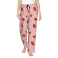 thumbnail image 1 of Salouo Strawberry Print Women's Pajama Pants Casual Loose Sweatpants PJs Flowy Pants Drawstring Palazzo for Women Wide Leg Pants Lounge Pajama -Large, 1 of 8