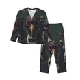 thumbnail image 1 of Salouo Stylish Avian Gathering Pattern Women's Pajamas Set Long Sleeve Button Down Sleepwear Soft Pj Lounge Sets for women 2 Piece Pjs Set with Long Pants -Medium, 1 of 8