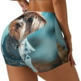 thumbnail image 1 of Salouo Stylish Dog in Denim Outfit Print Women's Athletic Shorts,Booty Shorts Biker Shorts High Waisted Elastic Workout Shorts for Yoga Gym Running Sports-X-Large, 1 of 8