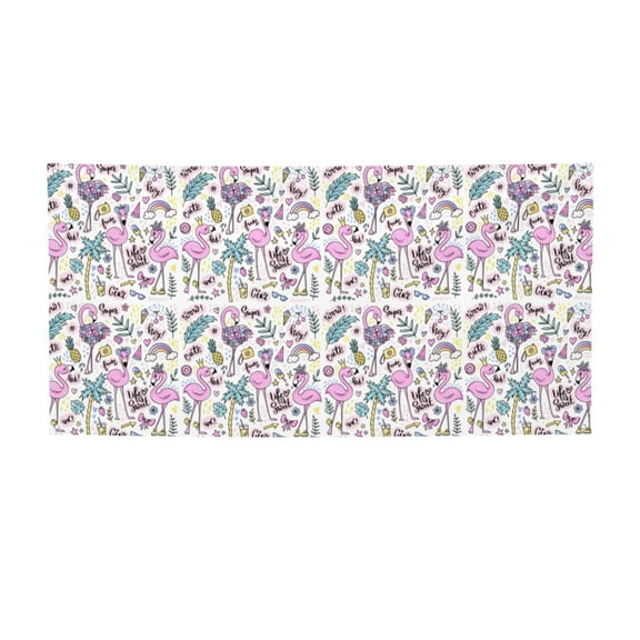 Salouo Summer with Flamingo Pattern Holiday Banner Outside Party Decoration Banner (1PC) Festival Supplies Fit for Birthday Parties & Celebrations & Chrismas-Small