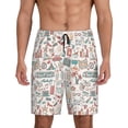 thumbnail image 1 of Salouo Summer Life Pattern Men's Sleep Pajama Shorts,Pajama Bottoms Elastic Waistband Sleep Pajama Short PJ Shorts for Men -Small, 1 of 6