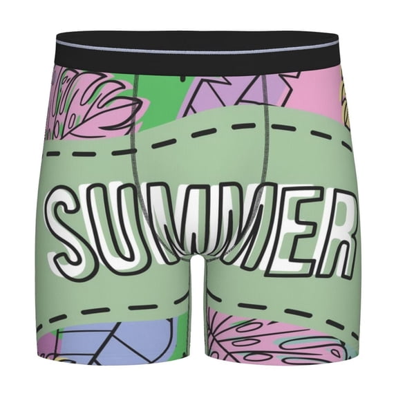 Salouo Summer Pattern Men's Boxer Briefs, Soft & Breathable Underwear Elastic Waistband Briefs for Men,1-Pack