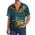 thumbnail image 1 of Salouo Sunflower Castle Starry Sky Pattern Cuban Collar Shirts for Men Button-Down Shirt Men's Short Sleeve Shirts Hawaiian Shirts Casual Shirts -XX-Large, 1 of 6