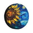 thumbnail image 1 of Salouo Sunflower Starry Night Vibes Print Spare Tire Cover 14-17 inch Spare Tire Protector Universal Tough Tire Wheel Cover for Trailer SUV and Truck-17 inch, 1 of 6