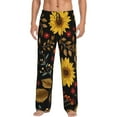 thumbnail image 1 of Salouo Sunflowers Leaves Print Pajama Pants for Men, Lounge Pants Elastic Waistband Casual Men's sleepwear Loungewear Sleep Pajama Pant -Medium, 1 of 7