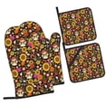 thumbnail image 1 of Salouo Sunflowers Mushrooms for Oven Mitts and Potholders BBQ Gloves-Oven Mitts and Pot Holders Non-Slip Cooking Gloves for Cooking Baking Grilling (4-Piece Set), 1 of 6