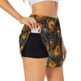 thumbnail image 1 of Salouo Sunflowers Print Women's 2 in 1 Running Shorts Double-Layer Shorts Athletic Workout Gym Yoga Shorts Running Shorts for Women-X-Large, 1 of 7