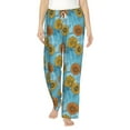 thumbnail image 1 of Salouo Sunflowers Print Women's Pajama Pants Casual Loose Sweatpants PJs Flowy Pants Drawstring Palazzo for Women Wide Leg Pants Lounge Pajama -Small, 1 of 8