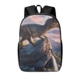 thumbnail image 1 of Salouo Sunset Cliff Dinosaur Print Travel Laptop Backpack,17Inch Casual Bag with Side Pockets for Men & Women Stylish Daypack for Weekender/Business/Hiking-One Size, 1 of 6