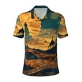 thumbnail image 1 of Salouo Sunset Desert Journey for Men's Short Sleeve Polo Shirts,Polo Shirts for Men Performance Short Sleeve Golf Shirt Athletic Casual Collared T-Shirt-Small, 1 of 8