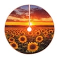 thumbnail image 1 of Salouo Sunset Golden Sunflower Field Christmas Tree Skirt 36" Farmhouse Christmas Decorations Snowman Xmas Tree Skirt Tree Mat for Holiday Party Decor, 1 of 8