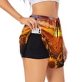 thumbnail image 1 of Salouo Sunset Golden Sunflower Field Print Women's 2 in 1 Running Shorts Double-Layer Shorts Athletic Workout Gym Yoga Shorts Running Shorts for Women-Small, 1 of 7
