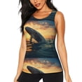 thumbnail image 1 of Salouo Sunset Ocean Whale Pattern Workout Tank Tops for Women,Gym Exercise Sleeveless Running Loose Athletic Top Fit Yoga Tops Active Shirts-Large, 1 of 7