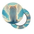 thumbnail image 1 of Salouo Sunshine Cute Winged Cat Pattern Bar Stool Cushion Cover, Round Crease-Resistant Stretchy Dustproof Stool Seat Slipcover for Bar Round Chair-14 inch, 1 of 6