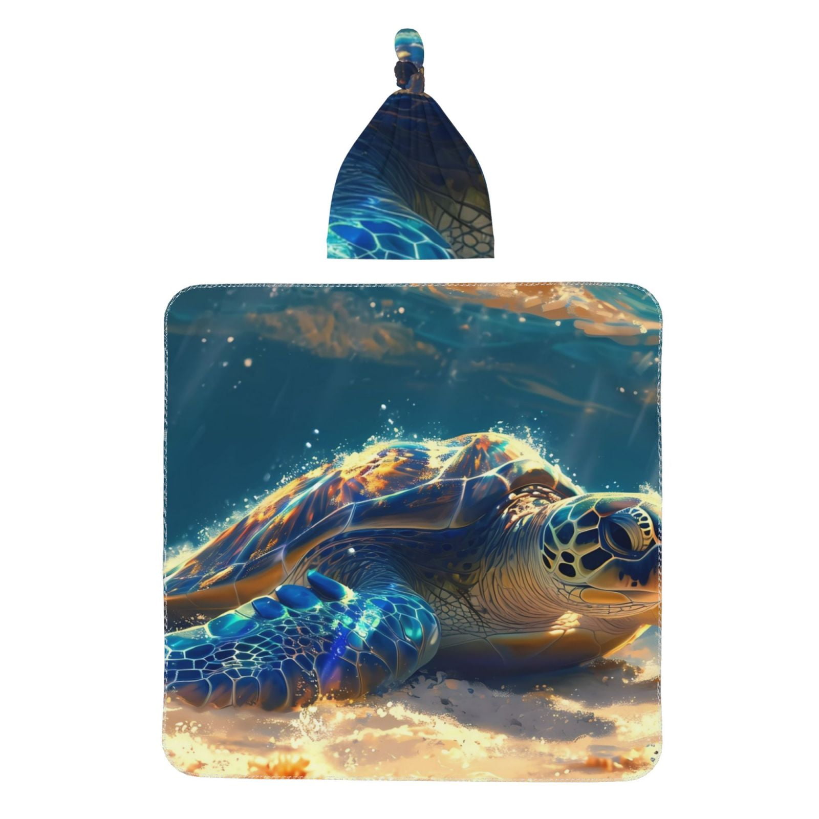 Salouo Sunshine Underwater Sand Turtle for Baby Receiving Blanket