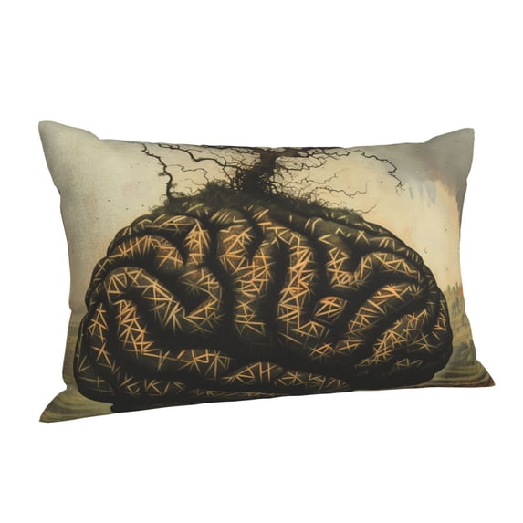 Salouo Surreal Brain Tree Pattern Pillow Cases,1PC Pillow Covers with Envelope Closure Decorative Pillow Case for Bed Couch,Pillows Not Included-20"x30"