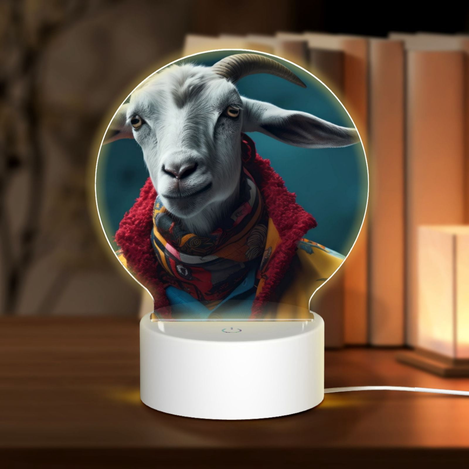 Salouo Surrealist Goat for Round Acrylic Night Light - Acrylic Sheets ...