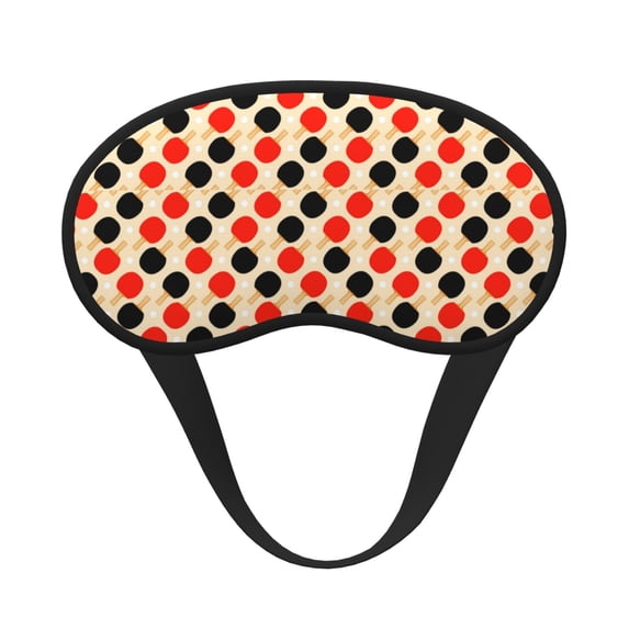 Salouo Table Tennis Rackets Pattern Eye Masks, 1-Pack Sleep Mask Eye Cover Washable Sleeping Eyeshade Block Sleep Shade Cover Light Reduces Traveling Gifts