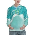 thumbnail image 1 of Salouo Teal Turquoise 1 Pattern Hoodie Sweatshirts for Women, Autumn Pullover Hoodie Workout Sweat Women's Long Sleeve Preppy Sweatshirts-Small, 1 of 7